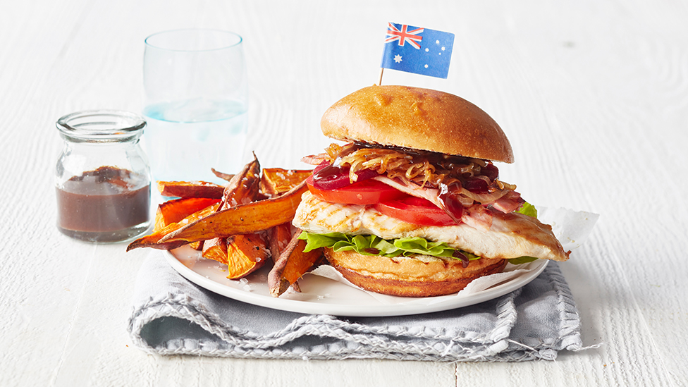 Aussie Chicken Burger recipe with Bacon and Beetroot Coles