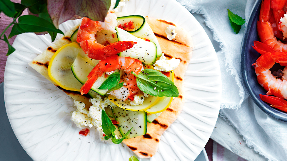 Flatbreads with Prawns and Zucchini recipe Coles