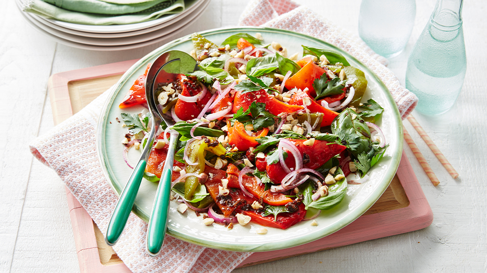 Grilled Capsicum and Hazelnut Salad recipe Coles