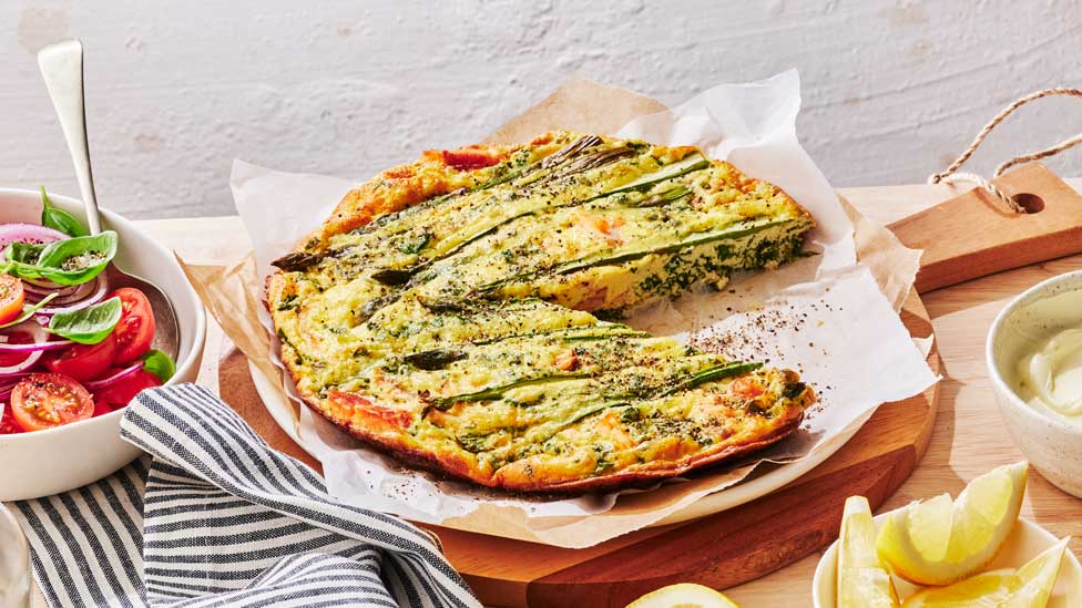 Kale and Asparagus Frittata recipe with Smoked Salmon Coles