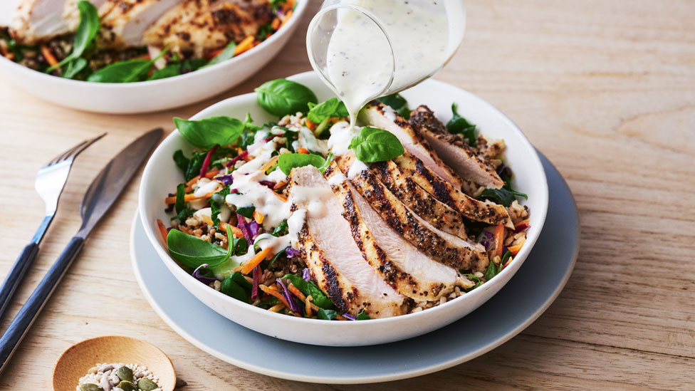 Quick Chicken and Ancient Grains Salad Bowl recipe Coles