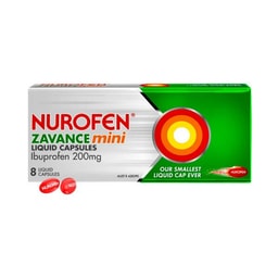Nurofen Zavance Mini Liquid Caps | 8 Pack