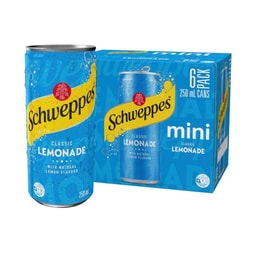 Schweppes Lemonade Soft Drink Mini Cans 6x250ml | 6 Pack