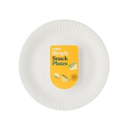 Coles Simply Paper Snack Plates | 20 Pack