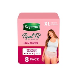 Depend Real Fit Incontinence Underwear Regular Women Extra Large | 8 pack