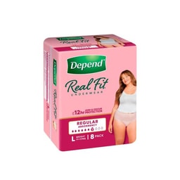 Depend Real Fit Incontinence Underwear Regular Women Large | 8 pack