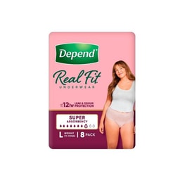 Depend Real Fit Incontinence Underwear Super Women Large | 8 pack