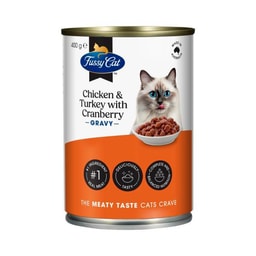 Fussy Cat Grain Free Adult Wet Cat food Chicken & Turkey With Cranberry | 400g