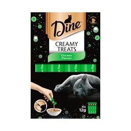 Dine Creamy Treats Cat Treats Chicken Flavour 4x12g Sachets | 4 pack