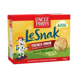 Uncle Tobys Le Snak Cheese Dip And Crackers French Onion Kids Lunchbox | 132g