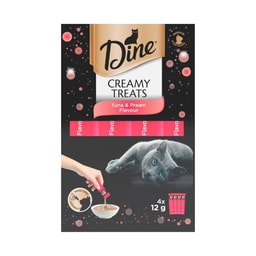 Dine Creamy Treats Cat Treats Tuna & Prawn Flavour 4x12g Sachets | 4 pack