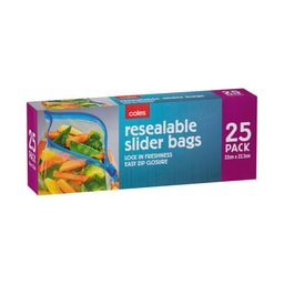 Coles Resealable Slider Bags | 25 Pack