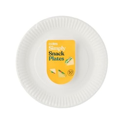 Coles Simply Paper Snack Plates | 50 Pack