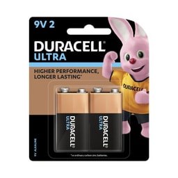 Duracell Ultra 9v Alkaline Batteries | 2 Pack