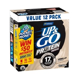 Sanitarium Up&go Protein Energize Liquid Breakfast Vanilla 12x250ml | 3L