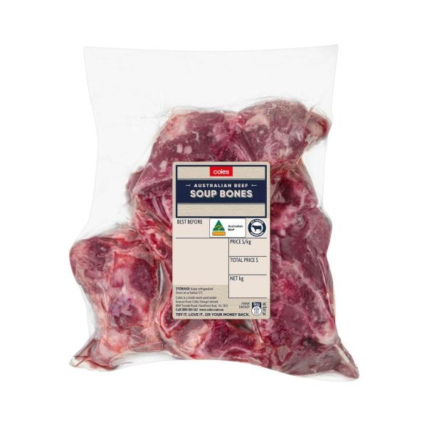 Coles No Added Hormone Beef Marrow Bones | approx 1.25Kg