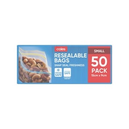 Coles Small Resealable Storage Bags | 50 pack