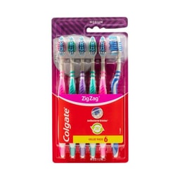 Colgate Zig Zag Medium Toothbrush Value Pack | 6 pack
