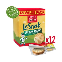 Uncle Tobys Le Snak Cheese Dip And Crackers Snack Cheddar Family Value Lunchbox | 264g