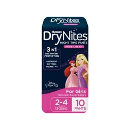 DryNites Night Time Pants For Girls 2-4 Years (13-20kg) | 10 pack
