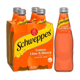 Schweppes Lemon Lime Bitters Soft Drink Classic Mixers Multipack Bottles 300ml x 4 Pack | 4 pack
