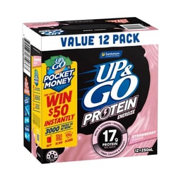 UP&GO Protein Energize Strawberry Fridgepack 12x250ml | 3L