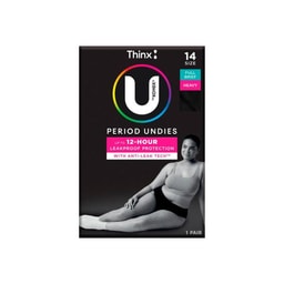 U By Kotex Period Undies Heavy Black Size 14 | 1 pack