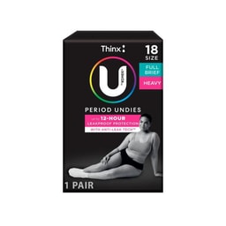 U By Kotex Period Undies Heavy Black Size 18 | 1 pack