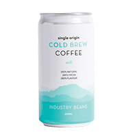 Industry Beans Cold Brew 250ml can with swimming pool background