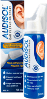 Image of the Audisol Ear Cleansing Spray bottle and box