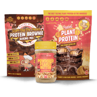 Macro Mike Peanut Butter Cup Plant Protein, Protein Brownies, and Powdered Peanut Butter.