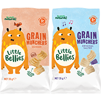 Grain munchers pack shots - salted and burger flavours