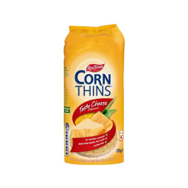 Real Foods Tasty Cheese Corn Thins | 125g