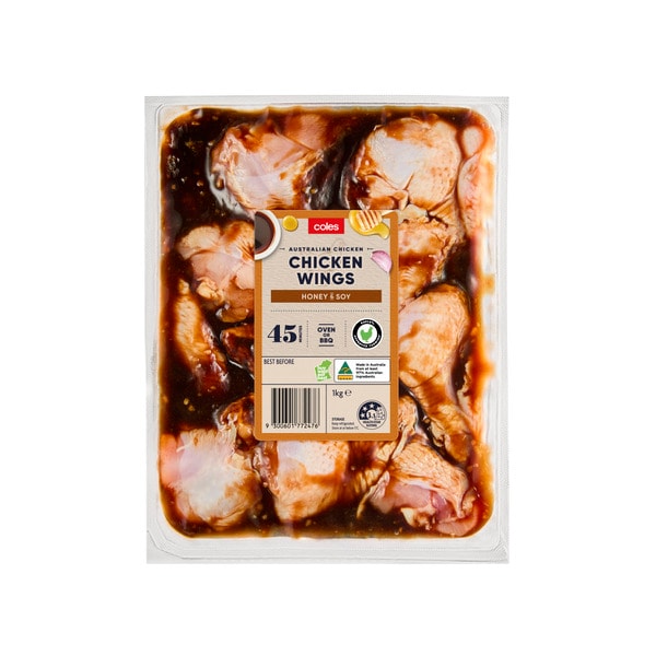 Coles RSPCA Approved Chicken Wings Honey & Soy | 1kg