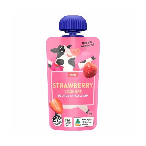 Coles Squeezie Strawberry Yoghurt Pouch | 70g