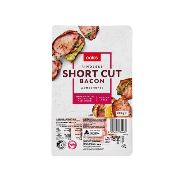 Coles Bacon Shortcut Rindless | 200g
