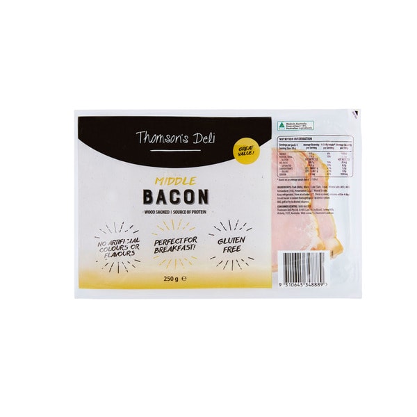 Thomson's Deli Middle Bacon | 250g