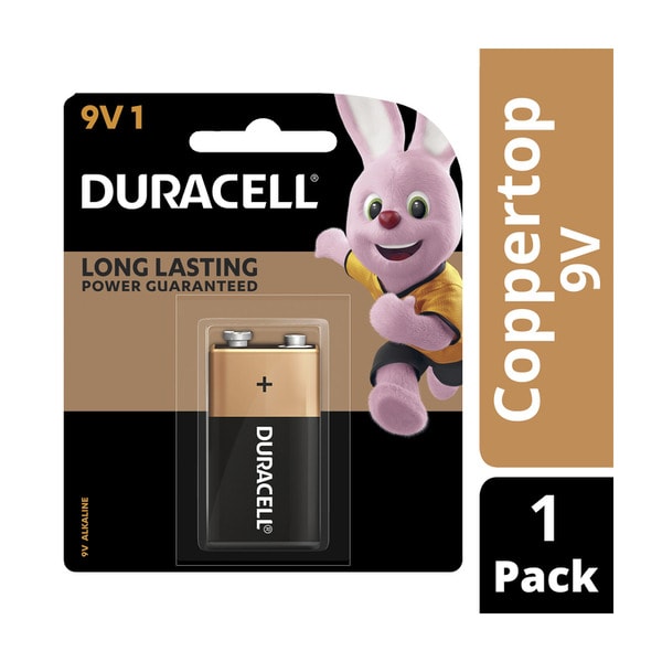 Duracell Coppertop Alkaline 9V Batteries | 1 each
