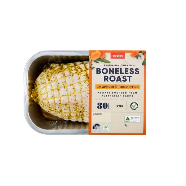 Coles RSPCA Approved Chicken Boneless Roast With Apricot & Herb Stuffing | 1kg
