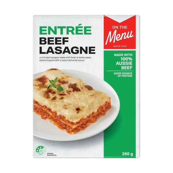 On The Menu Frozen Beef Lasagne | 260g