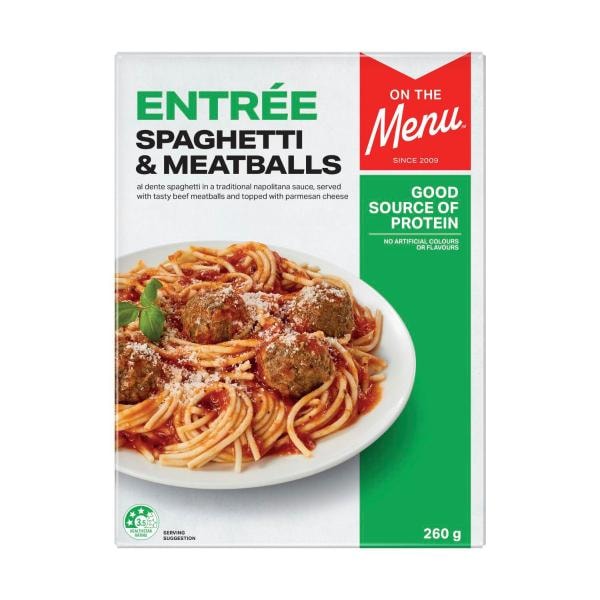 On The Menu Frozen Spaghetti & Meatballs Meal | 260g