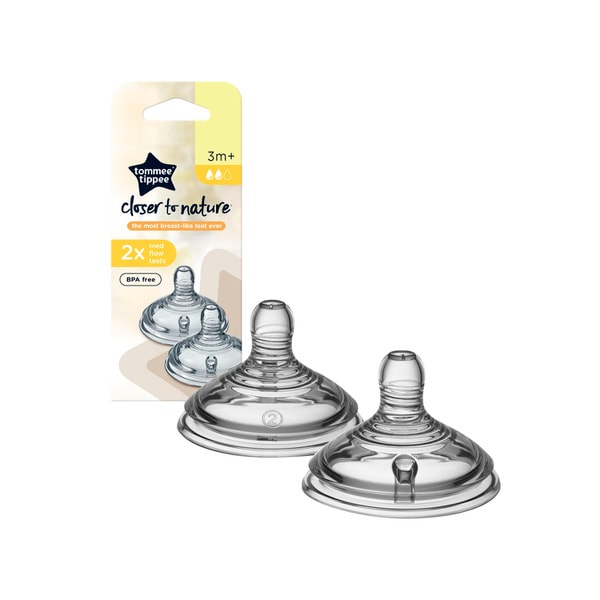 Tommee Tippee Bottle Teat Medium Flow 2 Pack 3m+ | 2 pack