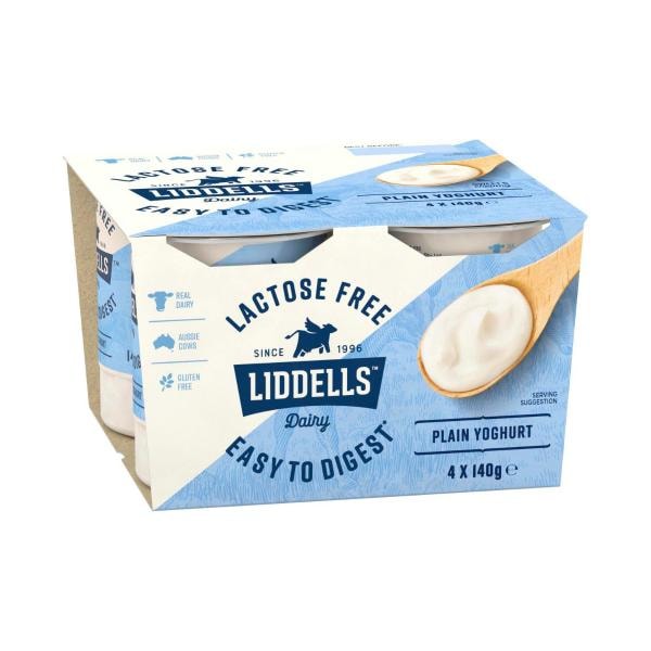 Liddells Lactose Free Plain Yoghurt 4 pack | 140g