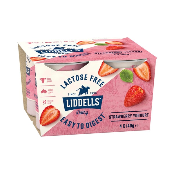 Liddells Strawberry Yoghurt 140 grams | 4 Pack