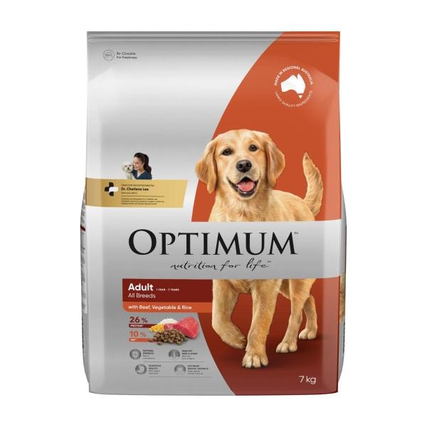 Optimum Adult With Beef Vegetables & Rice Dry Dog Food | 7kg