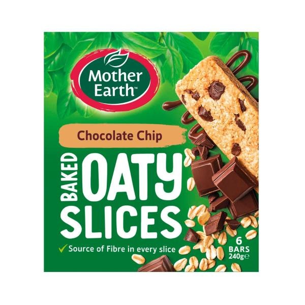 Mother Earth Baked Oaty Slices Chocolate Chip | 240g