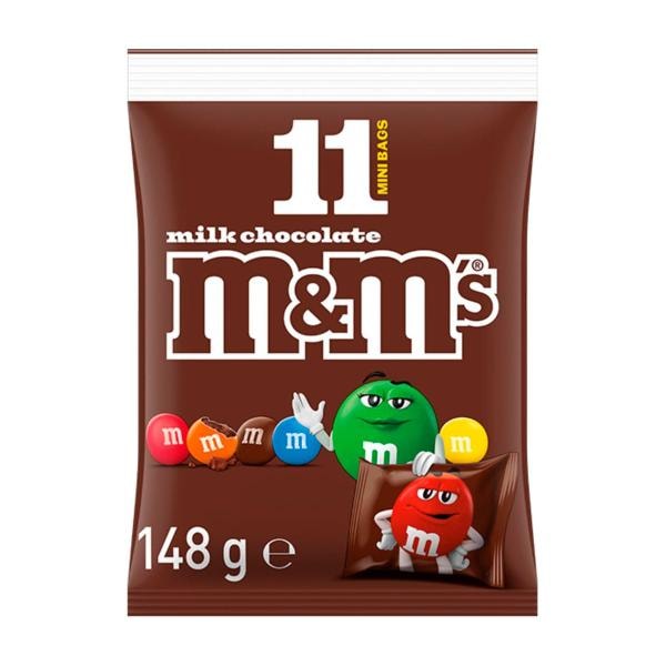 M&Ms Milk Chocolate Party Share Bag 11 Piece | 148g