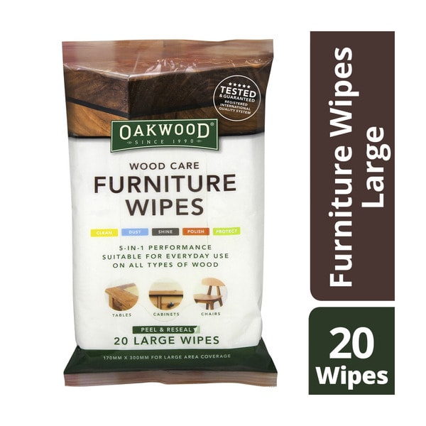 Oakwood Wood Care Furniture Wipes | 20 pack