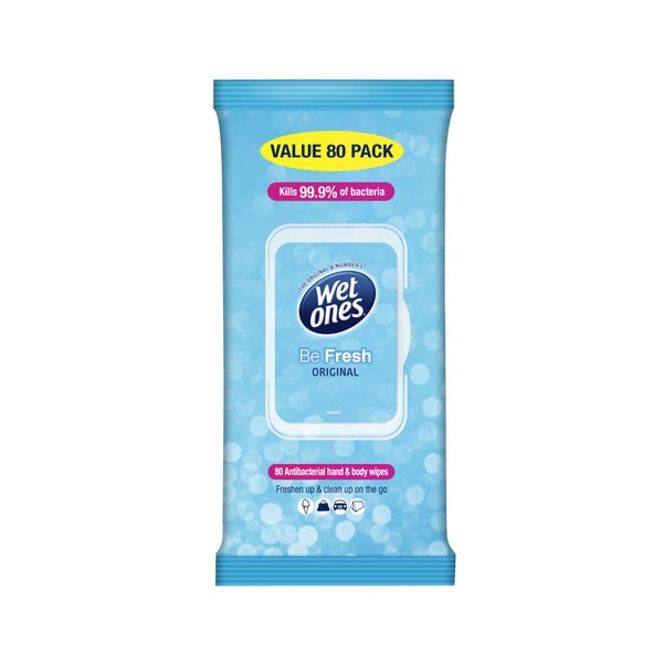 Wet Ones Antibacterial Hand Wipes Be Fresh | 80 pack