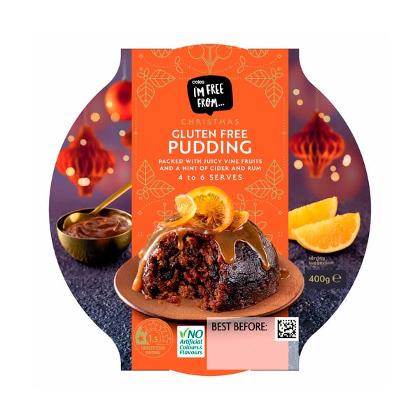 Coles I'M Free From Christmas Pudding Large | 400g